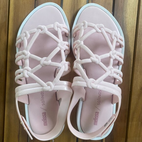 Melissa Light Pink Jelly Rope Salinas Sandals Size 7/ EU 38 - Picture 1 of 3